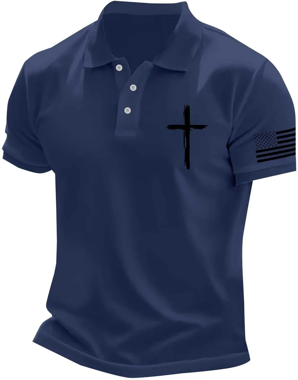American Flag Shirts for Men USA 4th of July Indepednece Day Polo T-Shirt Summer Athletic Workout Patriotic Tee Tops