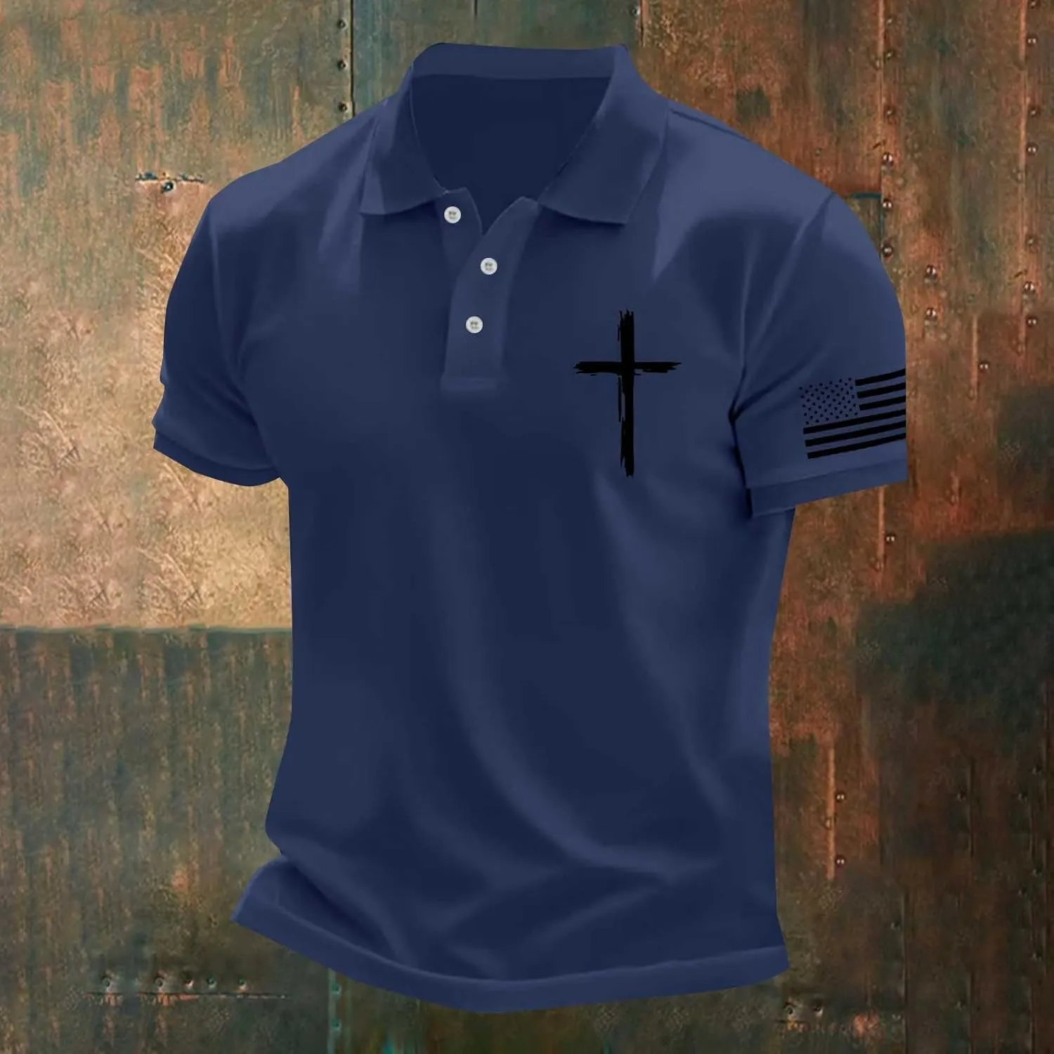 American Flag Shirts for Men USA 4th of July Indepednece Day Polo T-Shirt Summer Athletic Workout Patriotic Tee Tops