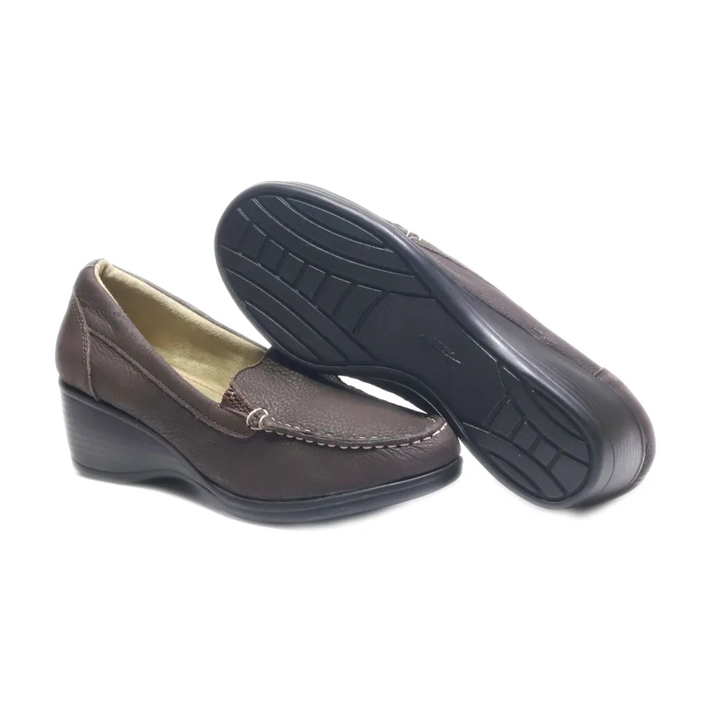 Eastland Wedge Shoes Leather Brown Colour For Women