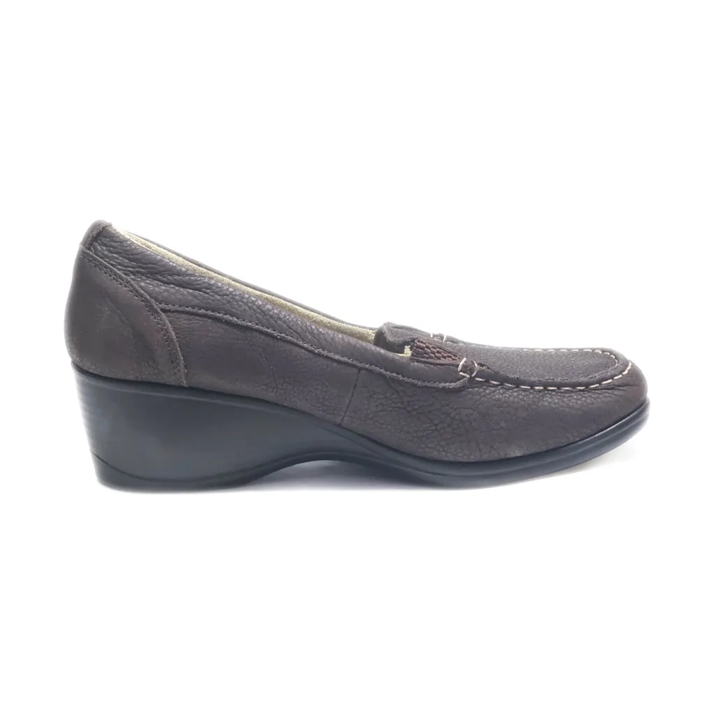 Eastland Wedge Shoes Leather Brown Colour For Women