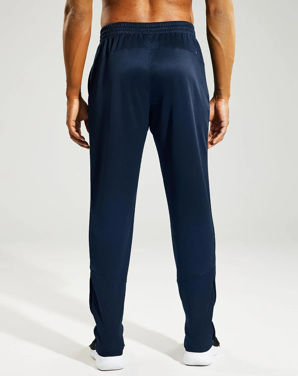 MIER Mens Sweatpants with Pockets, Athletic Training Track Jogger, Soccer Warm-up Pants with Zipper Ankle