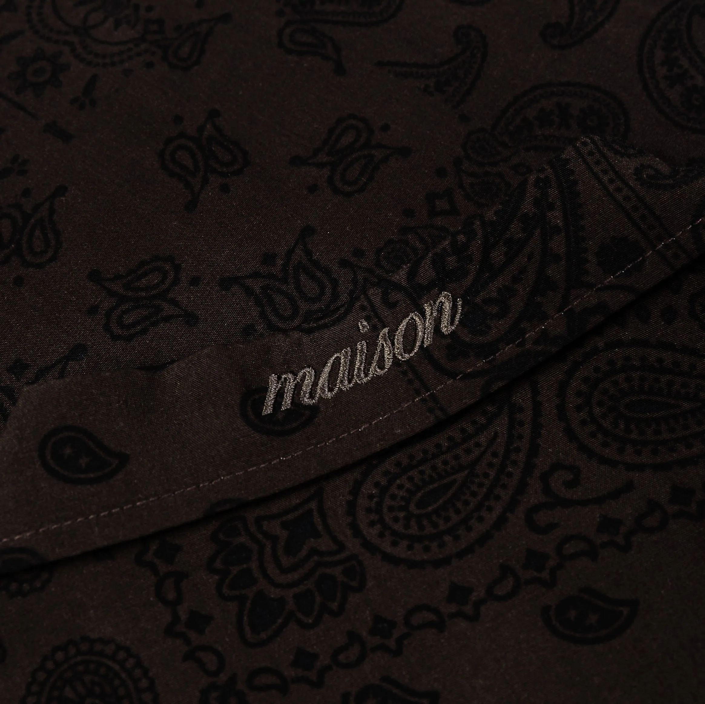 Paisley Rayon Mens Short Sleeve Shirt (Brown)