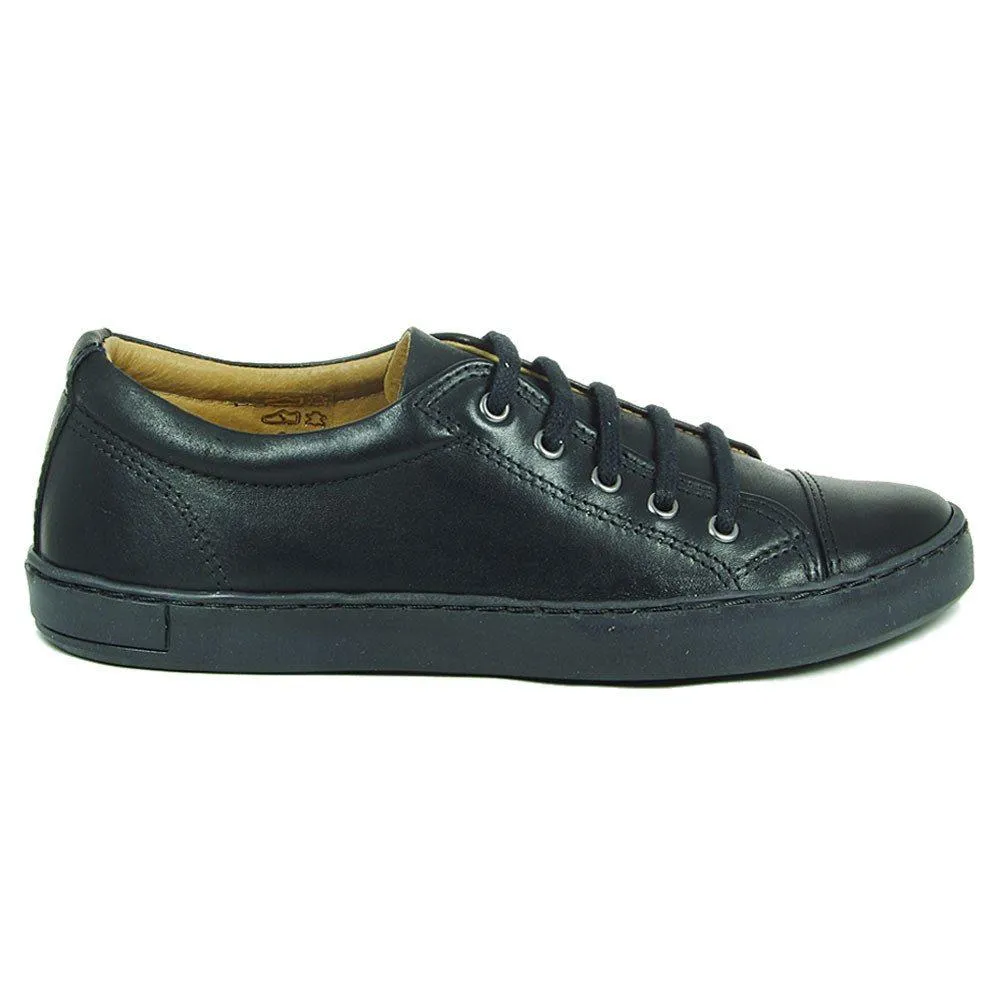 Petasil Peel Black Boys School Shoe