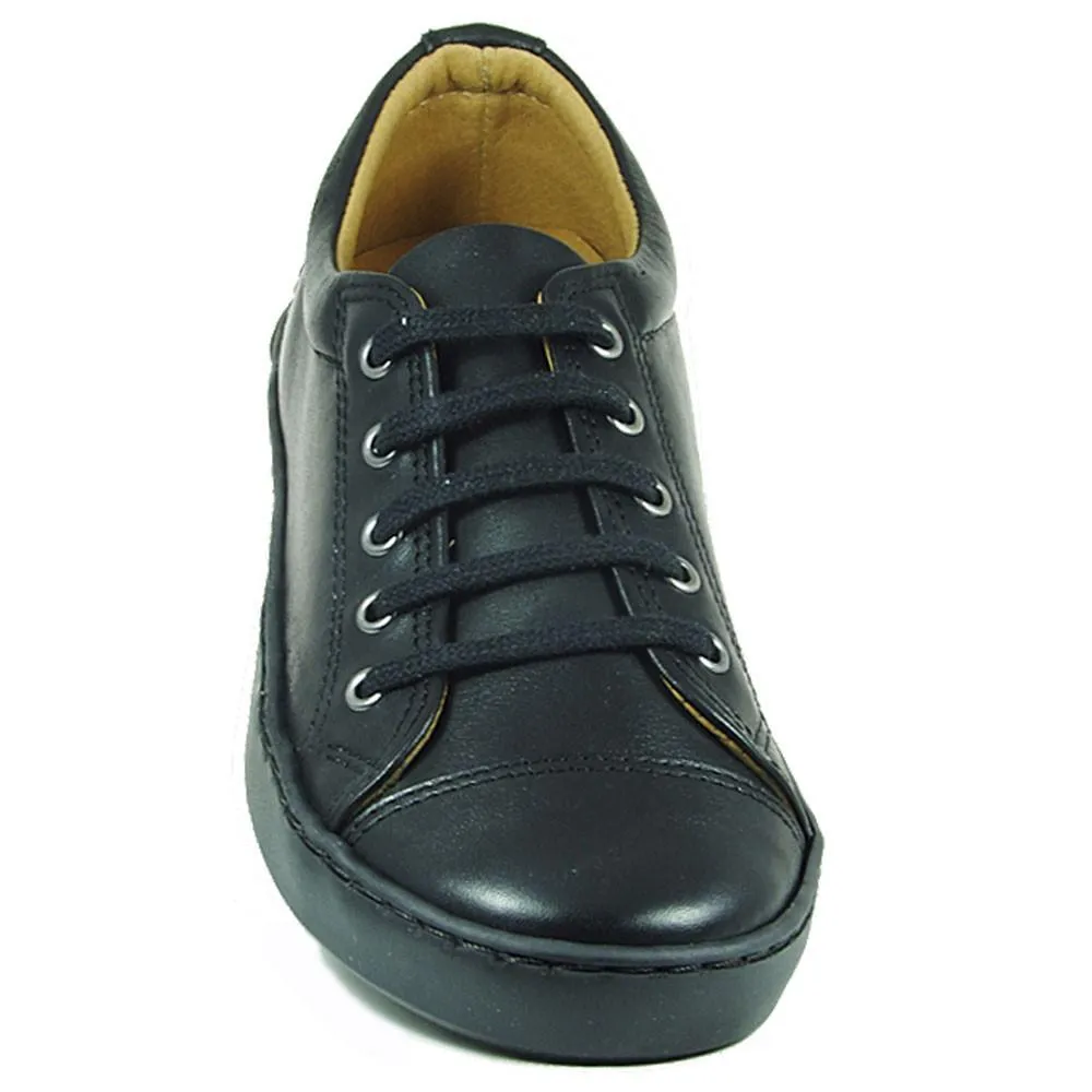 Petasil Peel Black Boys School Shoe