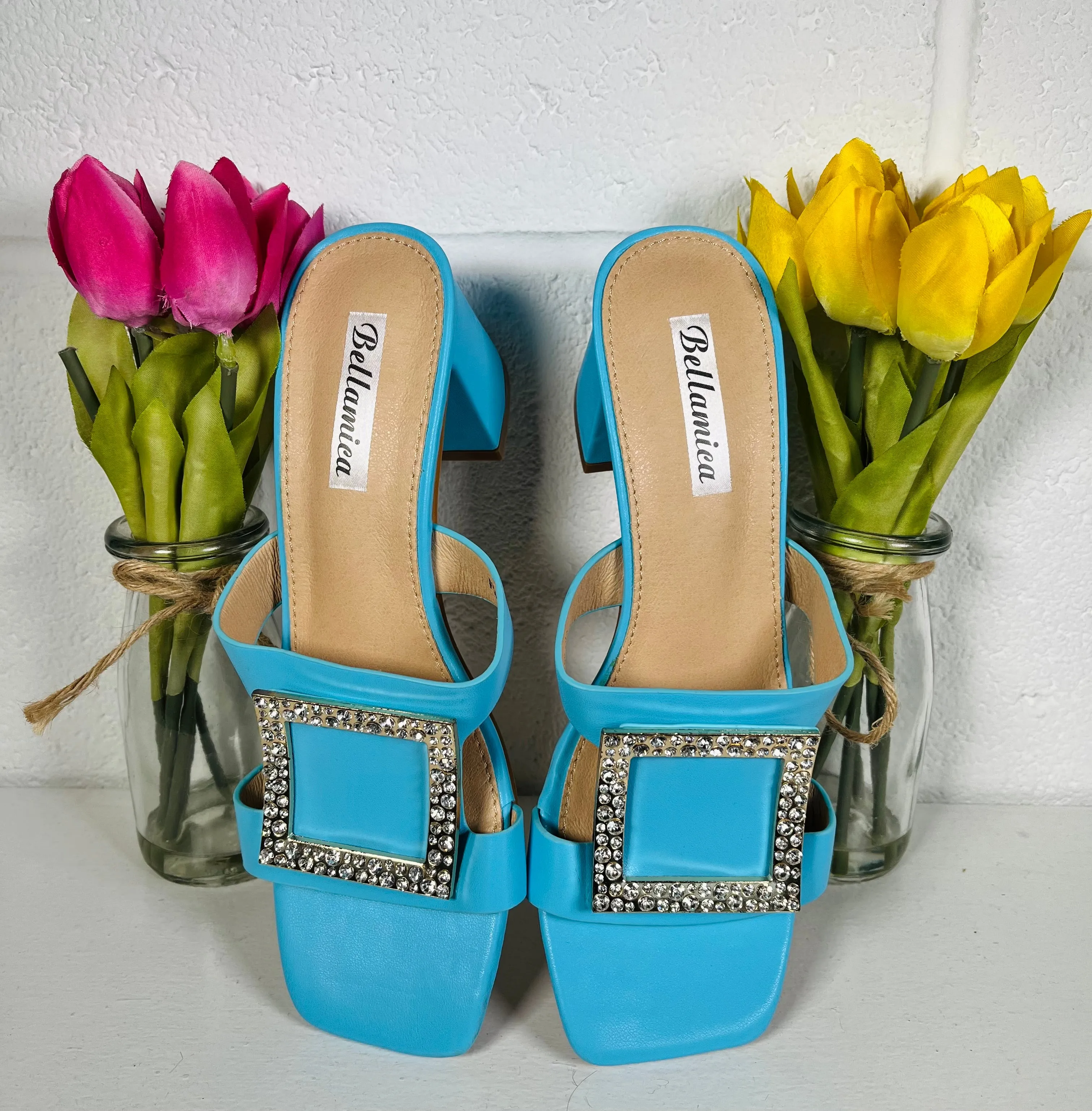 Saint Slip On Low heel Shoes - Sky Blue