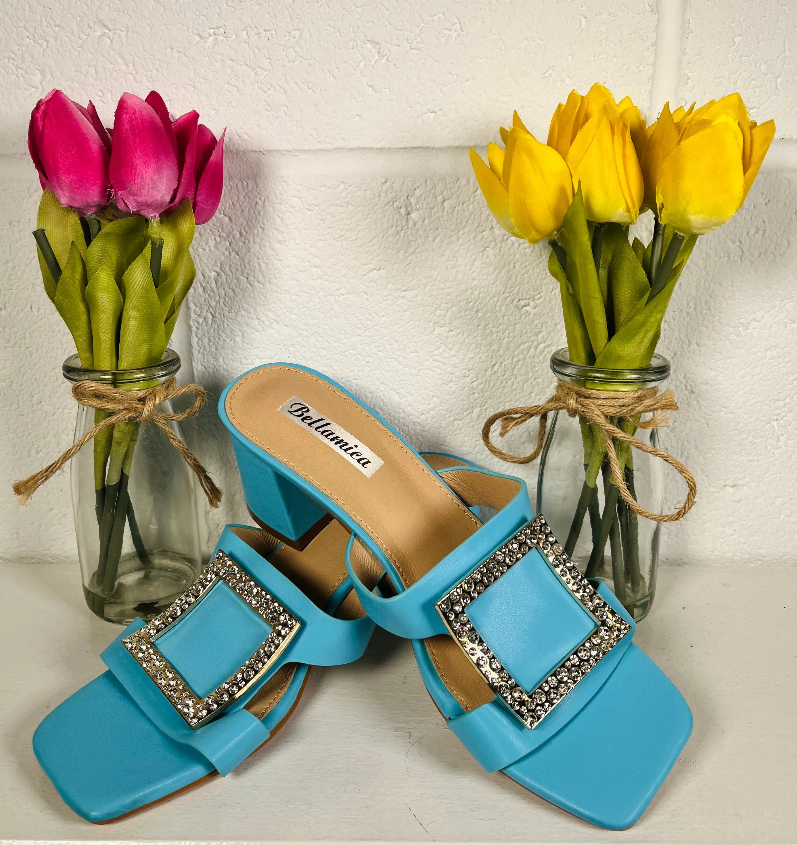 Saint Slip On Low heel Shoes - Sky Blue