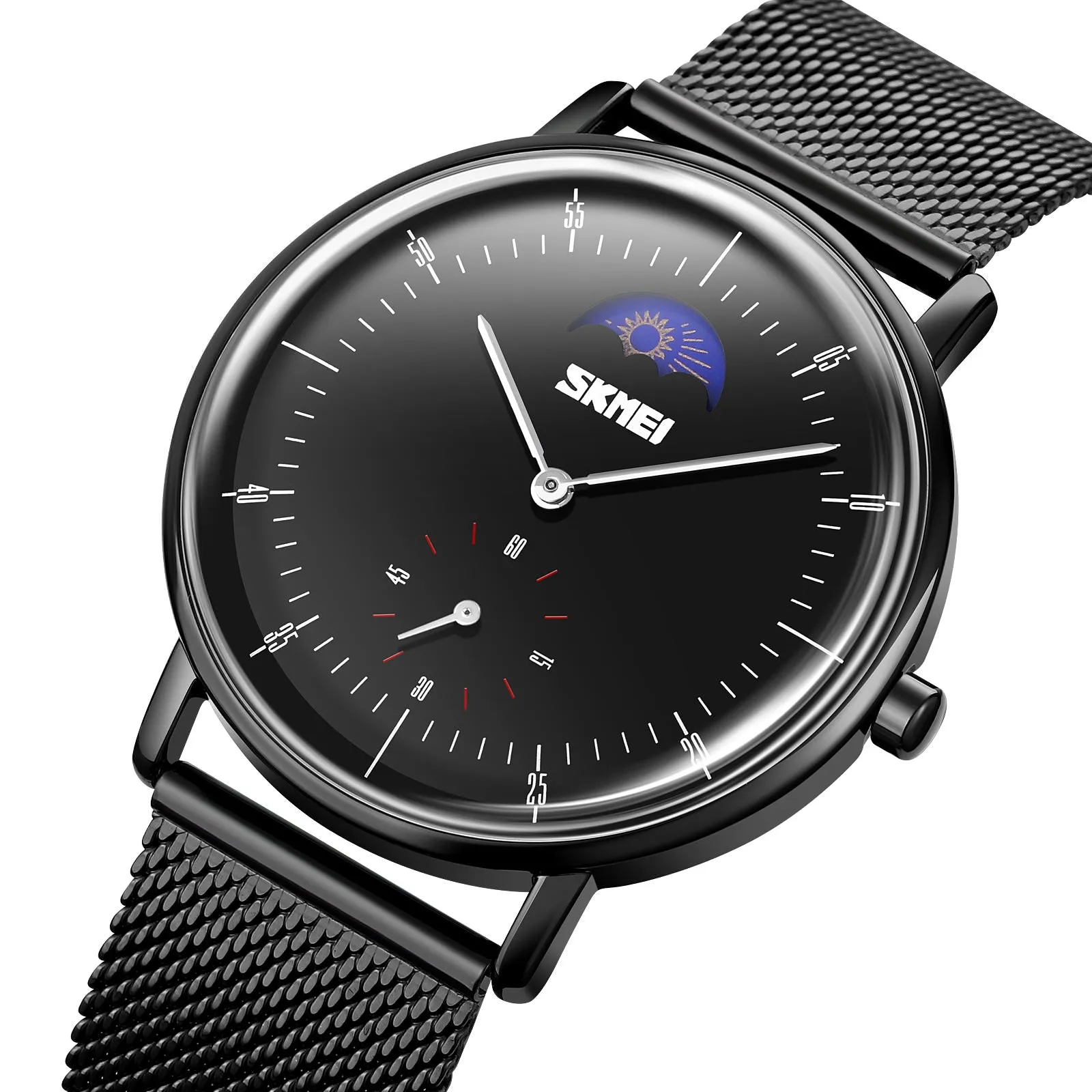 SKMEI 9245 Personalized Moonphase Watch for Men IP67 w/ Stainless Steel Strap