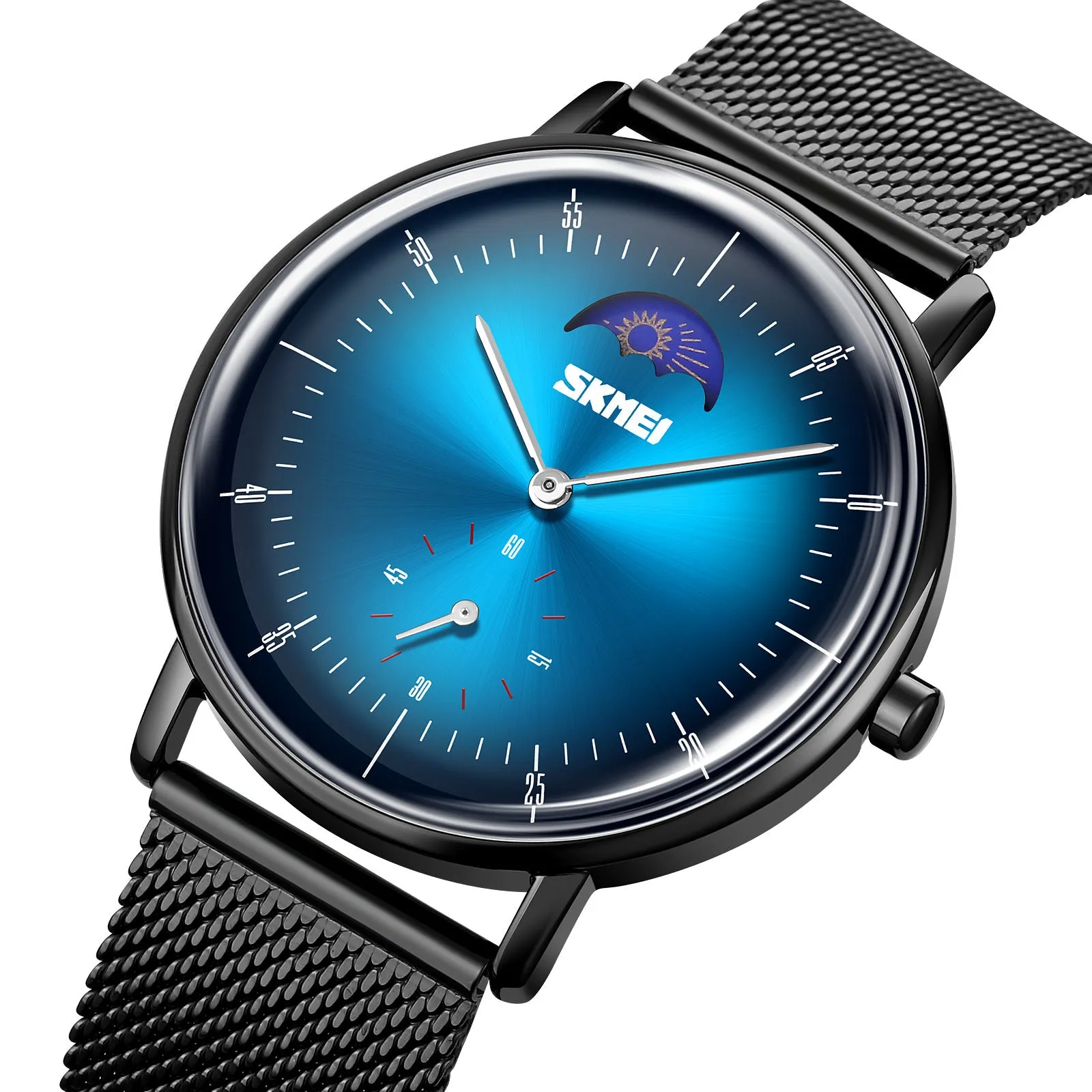 SKMEI 9245 Personalized Moonphase Watch for Men IP67 w/ Stainless Steel Strap