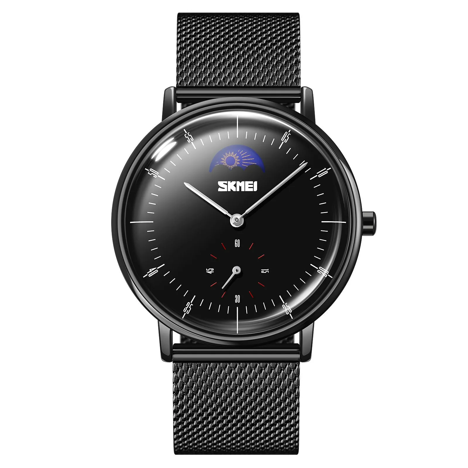 SKMEI 9245 Personalized Moonphase Watch for Men IP67 w/ Stainless Steel Strap