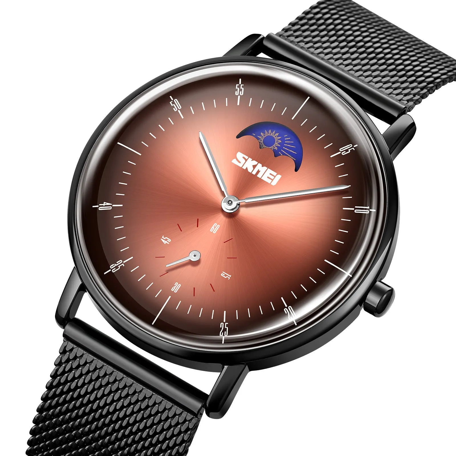 SKMEI 9245 Personalized Moonphase Watch for Men IP67 w/ Stainless Steel Strap