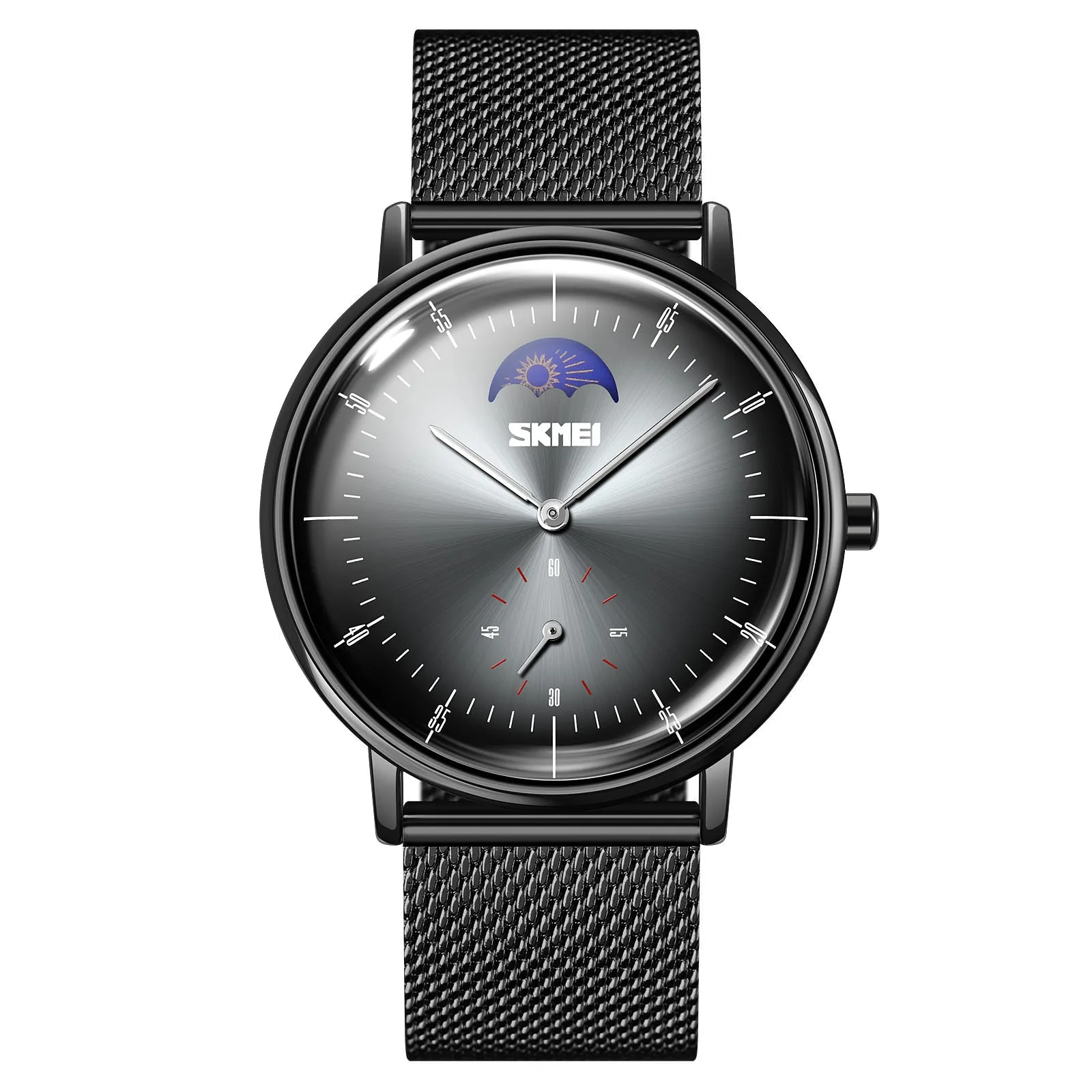 SKMEI 9245 Personalized Moonphase Watch for Men IP67 w/ Stainless Steel Strap