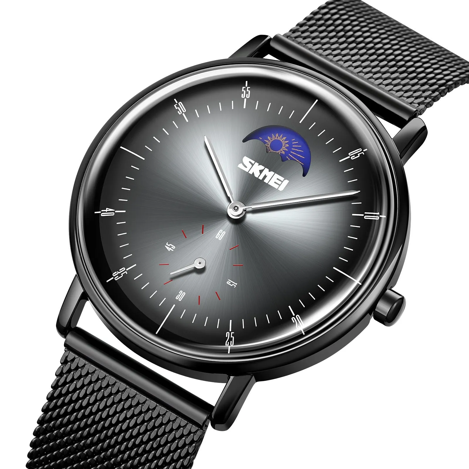 SKMEI 9245 Personalized Moonphase Watch for Men IP67 w/ Stainless Steel Strap