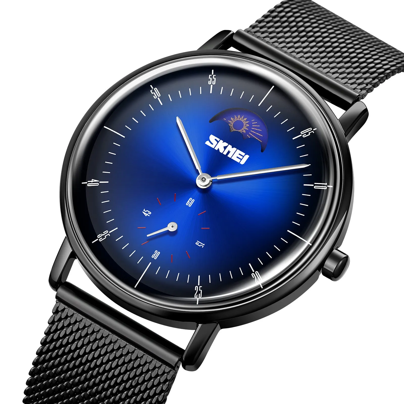 SKMEI 9245 Personalized Moonphase Watch for Men IP67 w/ Stainless Steel Strap